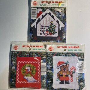 Set of 3 Cross Stitch Vintage Kits in Original Packaging